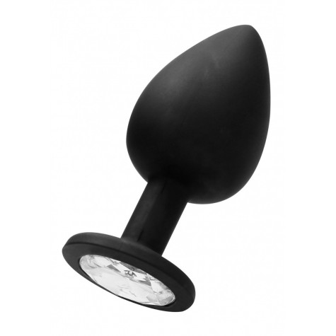 Черная анальная пробка N 91 Self Penetrating Butt Plug - 9,5 см.