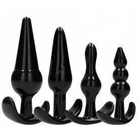 Набор из 4 черных анальных пробок N80 4-Piece Butt Plug Set