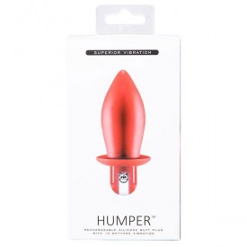 Красный конусообразный анальный вибратор HUMPER 3.5INCH VIBRATOR - 8 см.