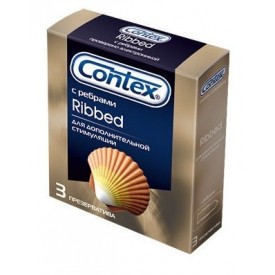 Презервативы с рёбрышками CONTEX Ribbed - 3 шт.