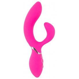 Ярко-розовый вибратор-кролик Bendable Rabbit Vibrator - 19,8 см.