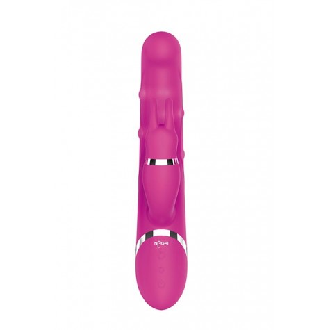 Розовый вибратор-кролик NAGHI NO.41 RECHARGEABLE DUO VIBRATOR - 24 см.